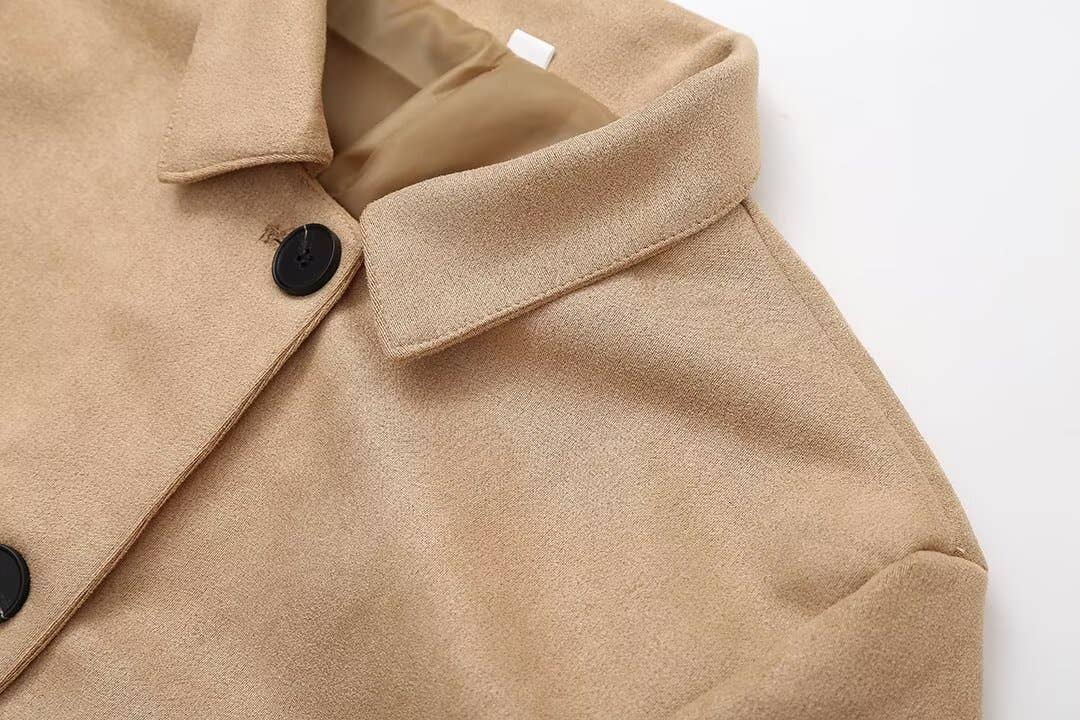 SINGLE-BREASTED LONG-SLEEVED COAT WITH POCKETS