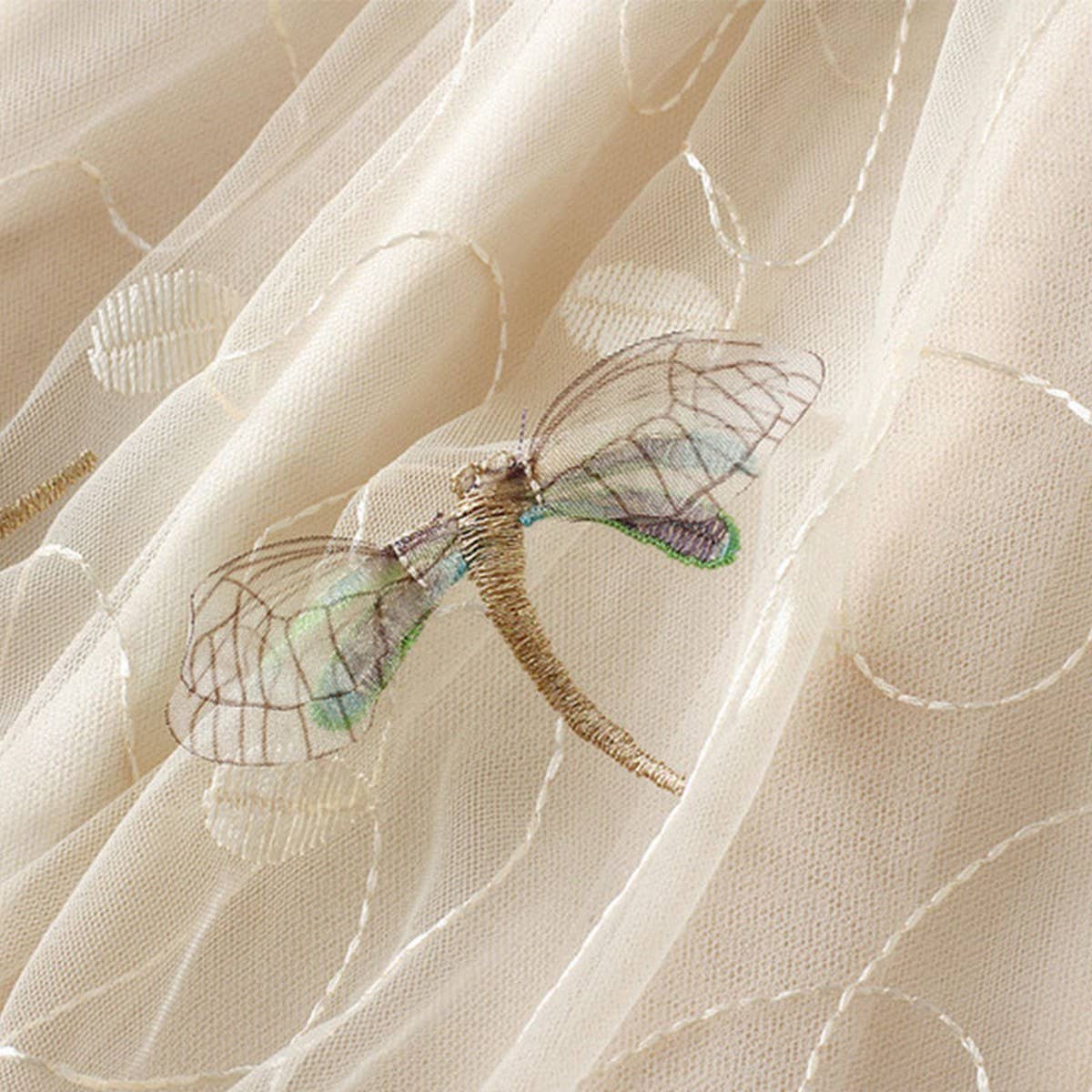 3D Dragonfly Embroidered Tulle Maxi Skirt_CWBMS0395