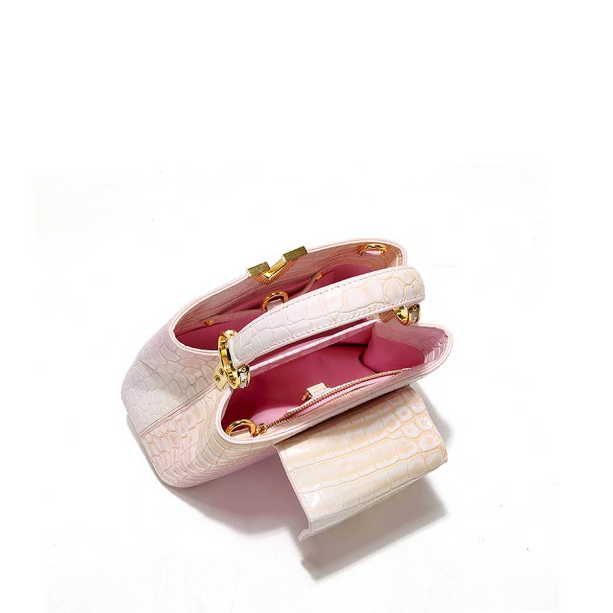 CROCODILE PATTERN HIGH-END SHINY LEATHER HANDBAG_CWAB3617