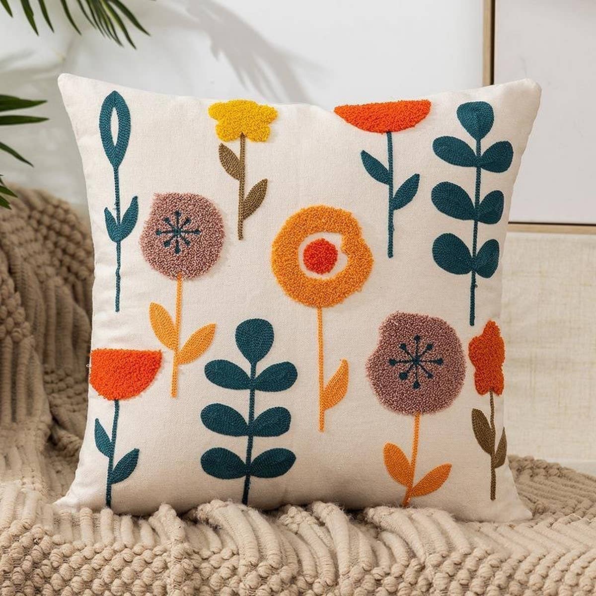 Tulip Pillow Cover Cute Sofa Bed Waist Cushion