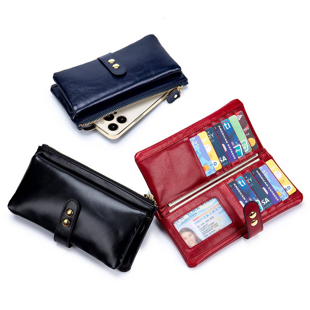 VINTAGE WAXED LEATHER MULTIFUNCTIONAL WALLET_CWAB3812