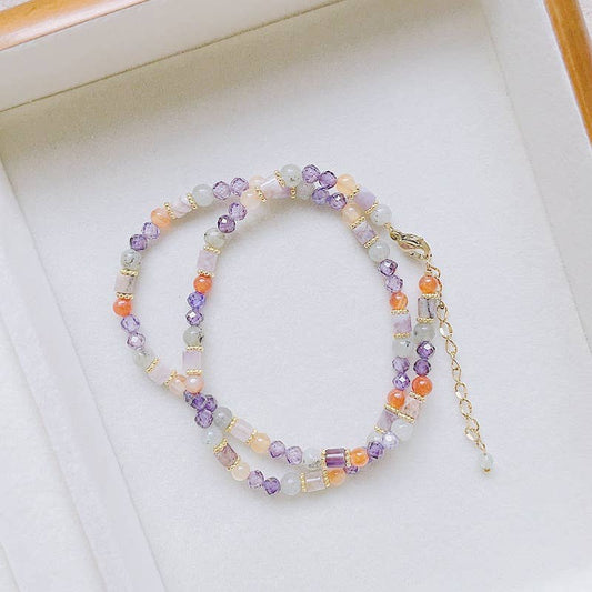 Natural stone hand-beaded Baroque pearl necklace