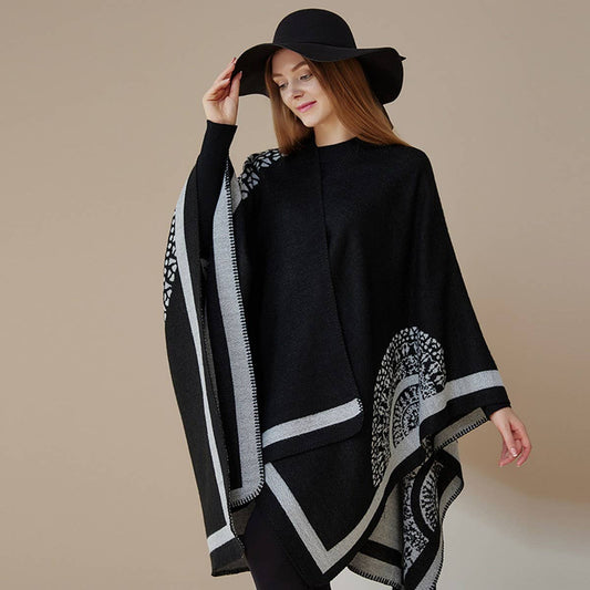 DOUBLE-SIDED SIMPLE SHAWL FAUX CASHMERE SCARF