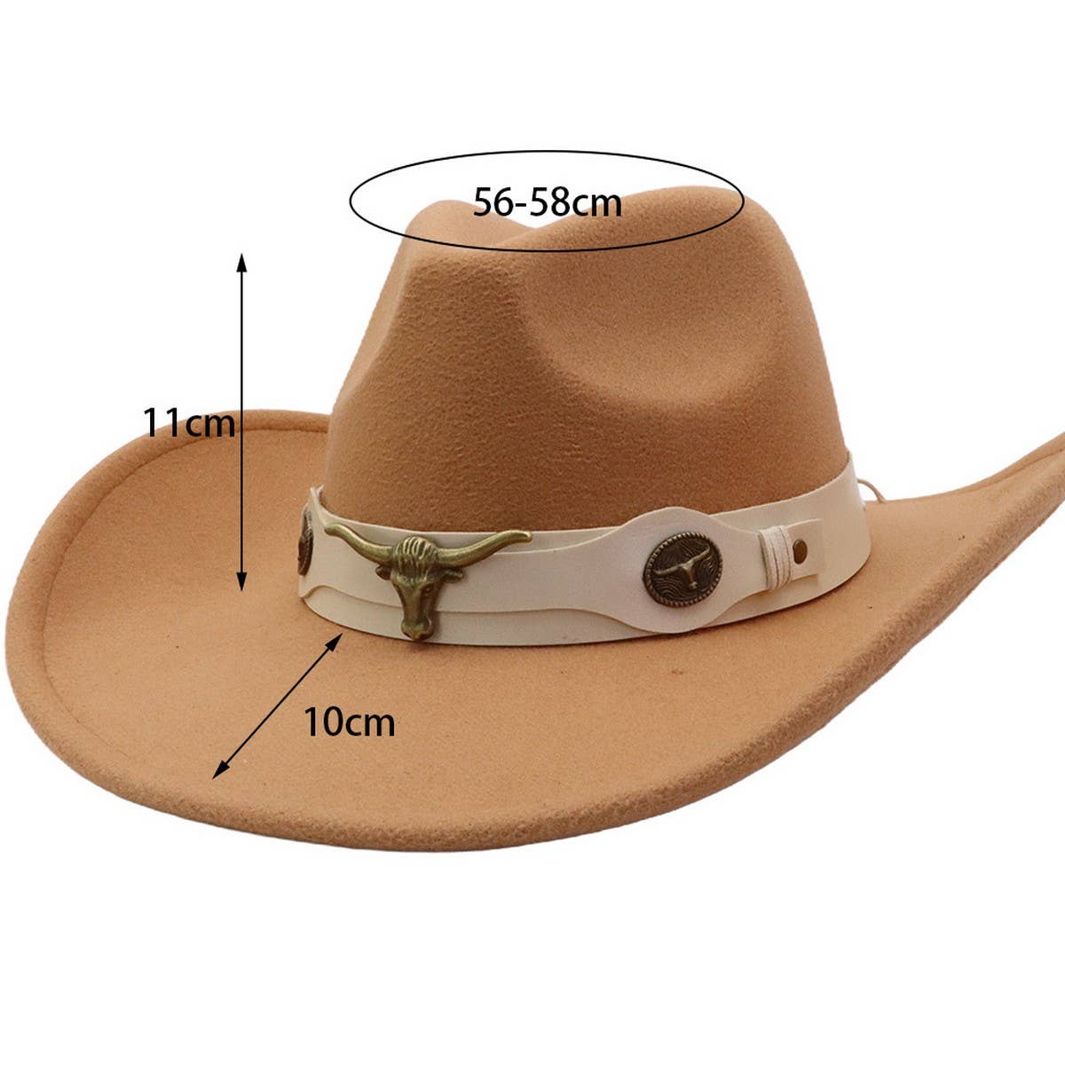 Western Ethnic  Felt Cowboy Fedora Hat_CWAH04428