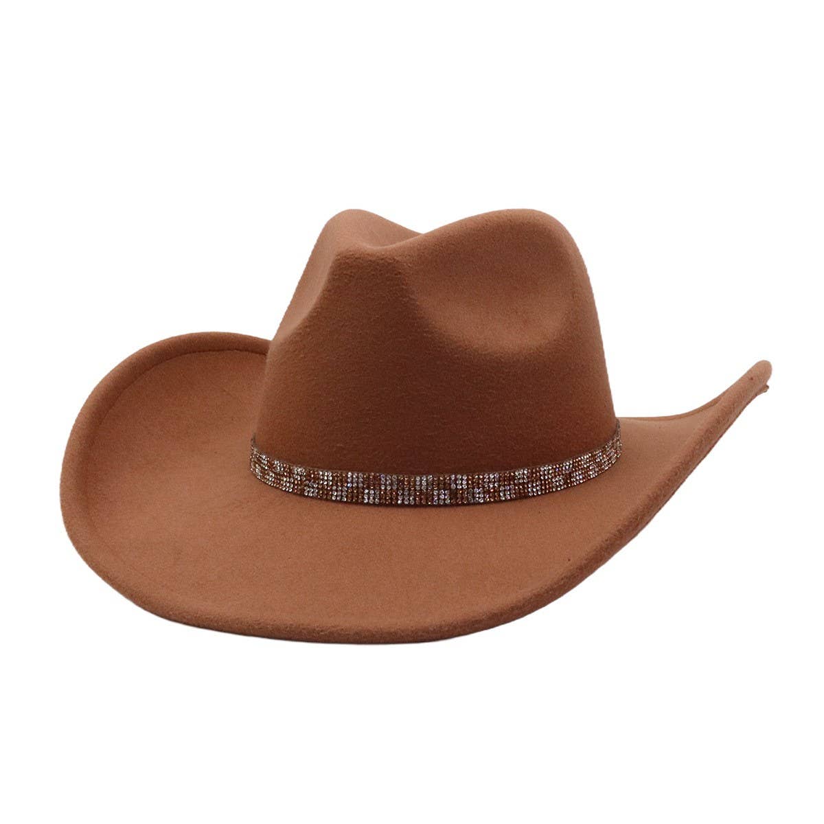 Western Ethnic  Felt Cowboy Fedora Hat_CWAH04408