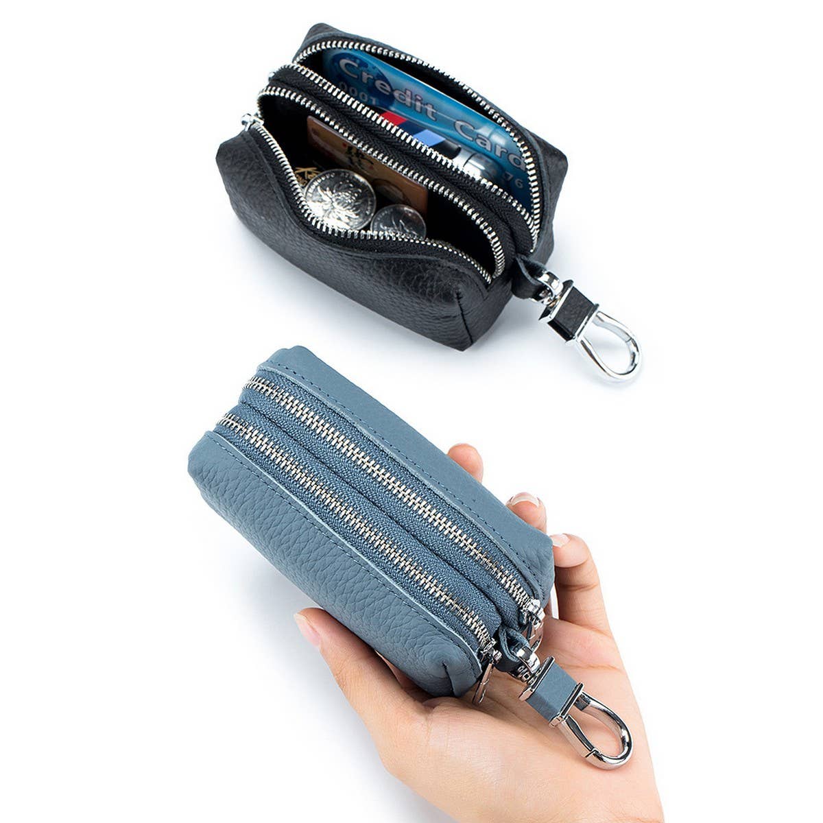 Unisex Leather Key and Coin Bag_CUAB00375