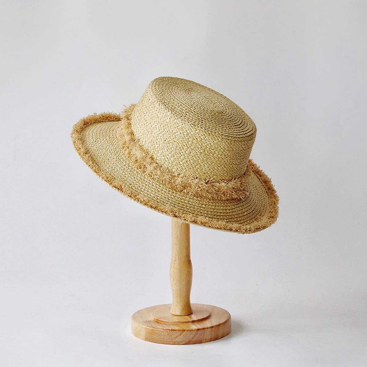 Summer raffia decorated straw hat for women_CWAH3568
