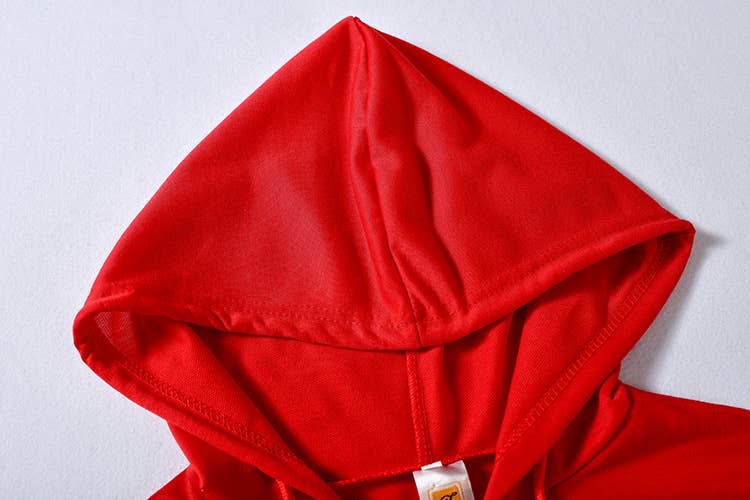 SOLID COLOR STERNUM IRON DRILL ZIPPER HOODIE