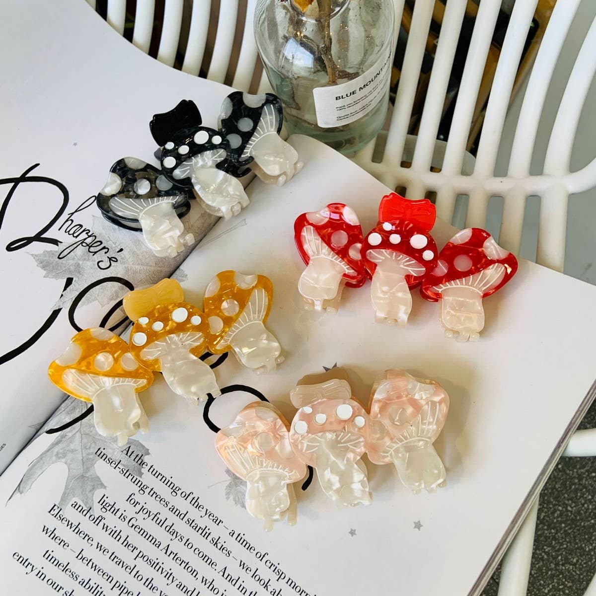 Mushroom Acetate Hair Claw - Cute Clip for Girls