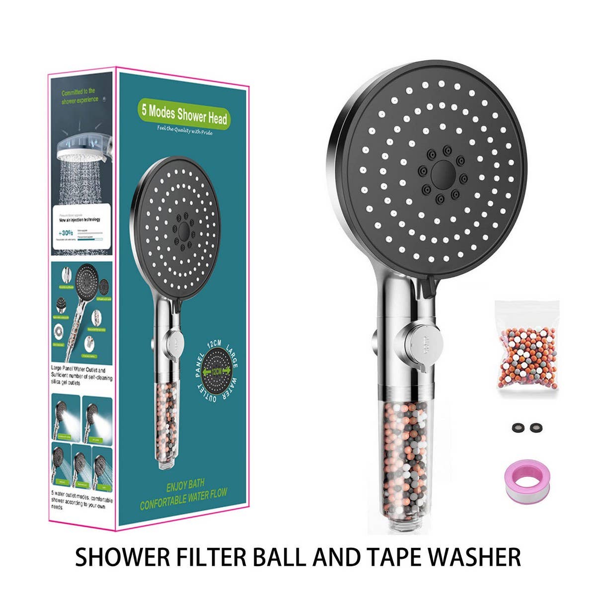 NEGATIVE ION FILTER BOOSTER SHOWER HEAD
