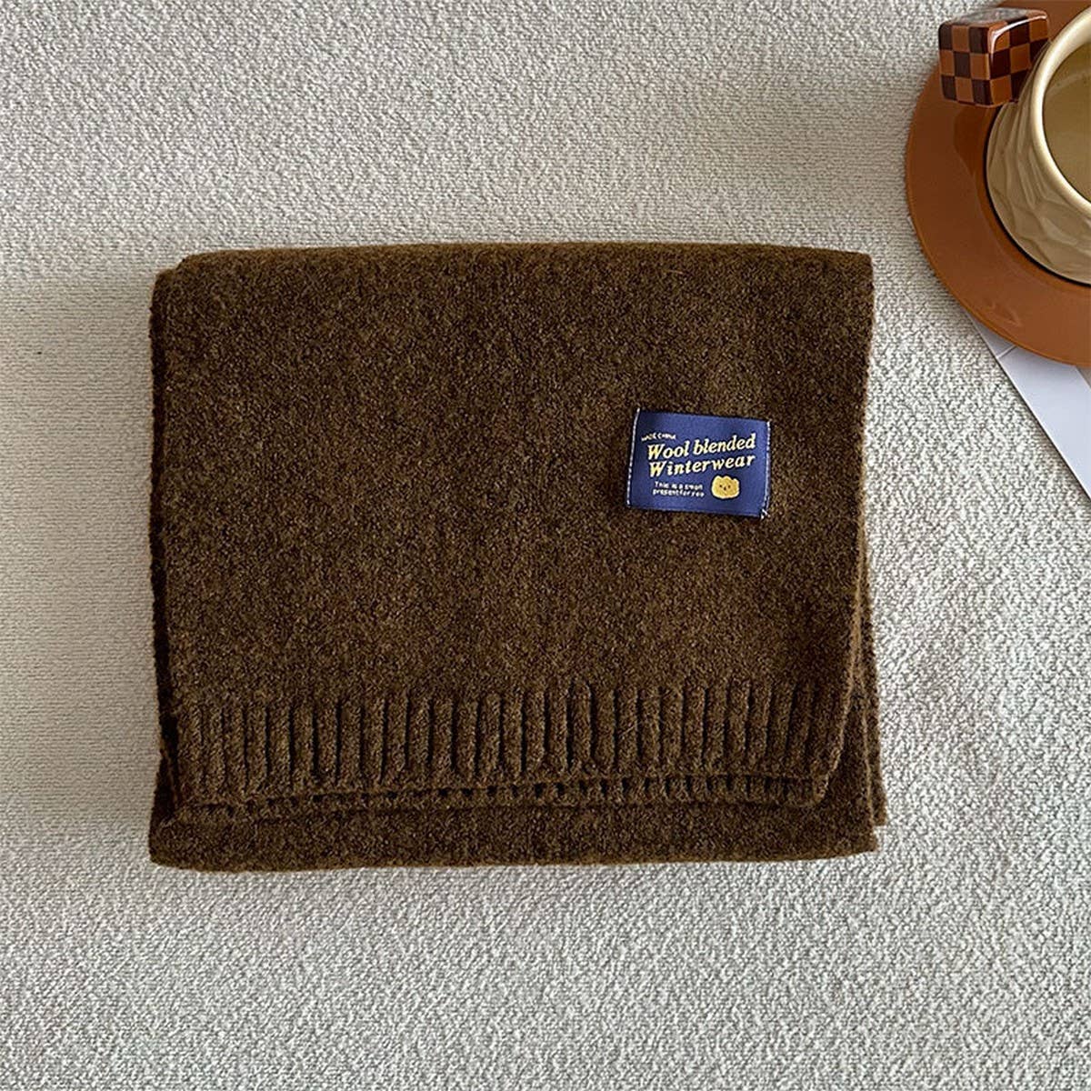 Solid Wool Blend Knit Scarf for Women ??Warmth_CWASC2284