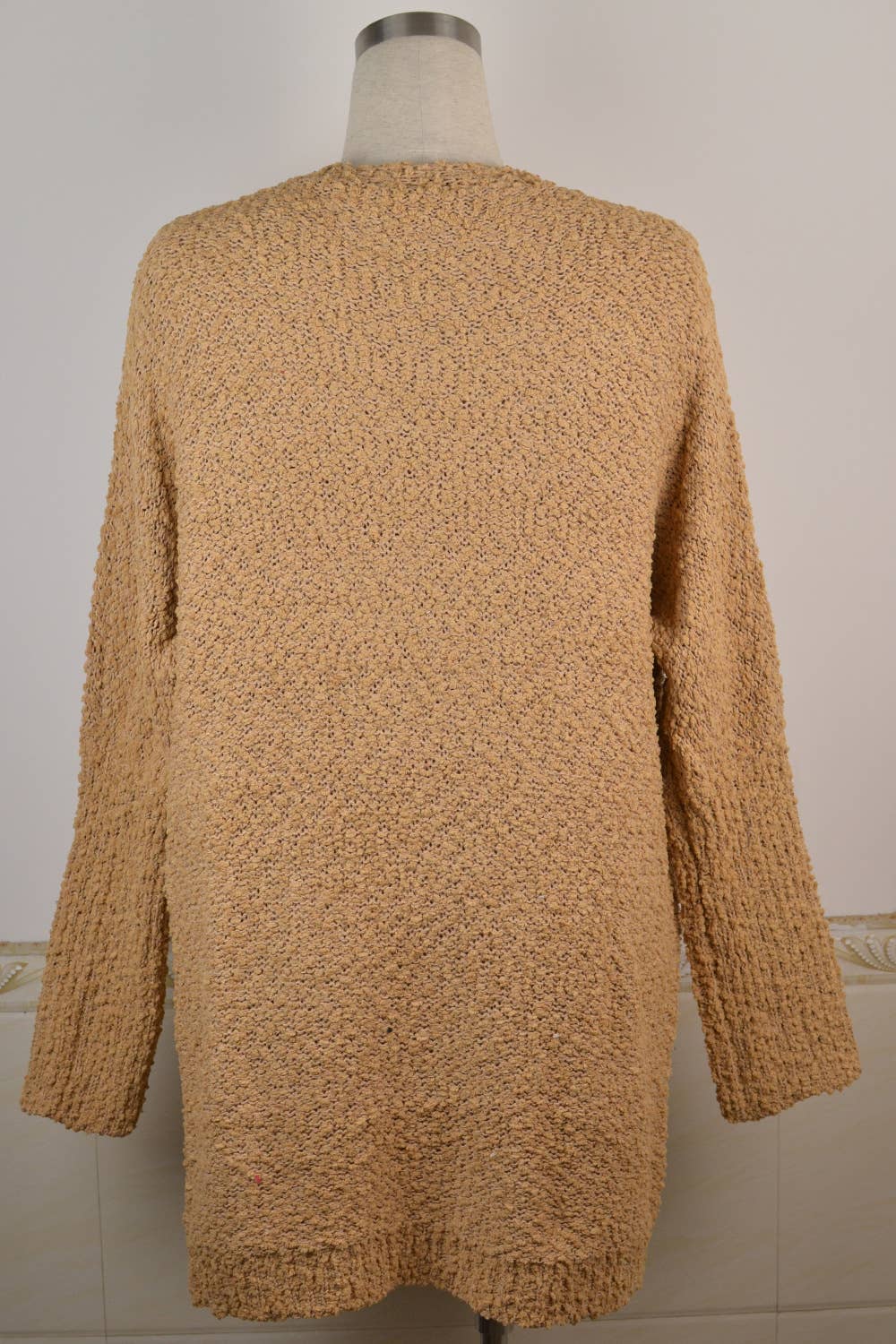 CWOSWL1044_Long Sleeve Open Front Long Cardigan Sweater