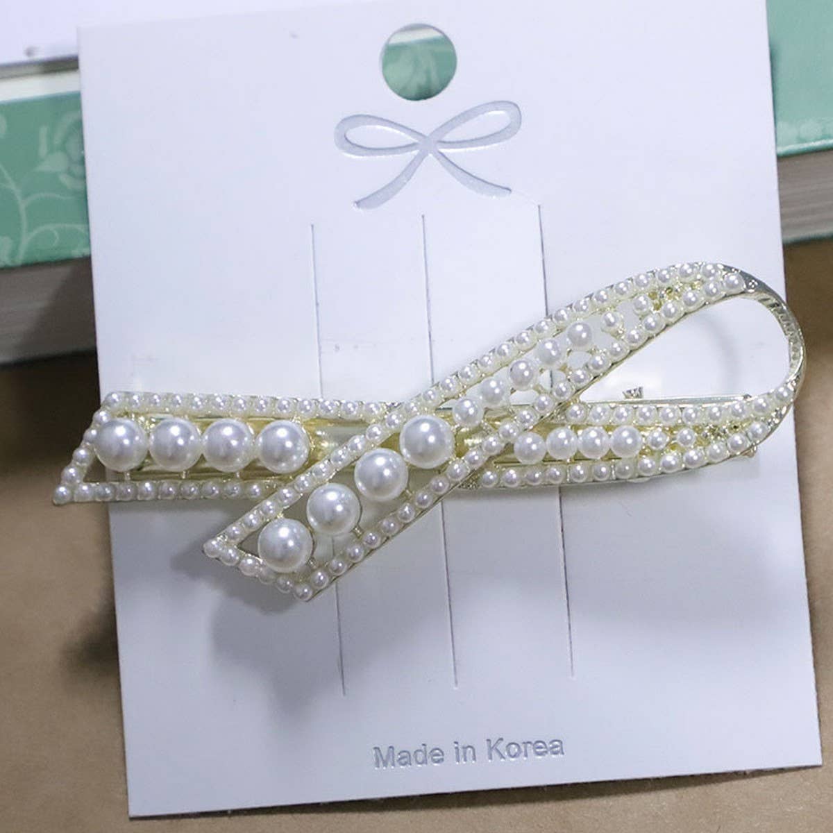 BOW PEARL HAIRPIN BANGS CLIP SIDE CLIP_CWAHA4784