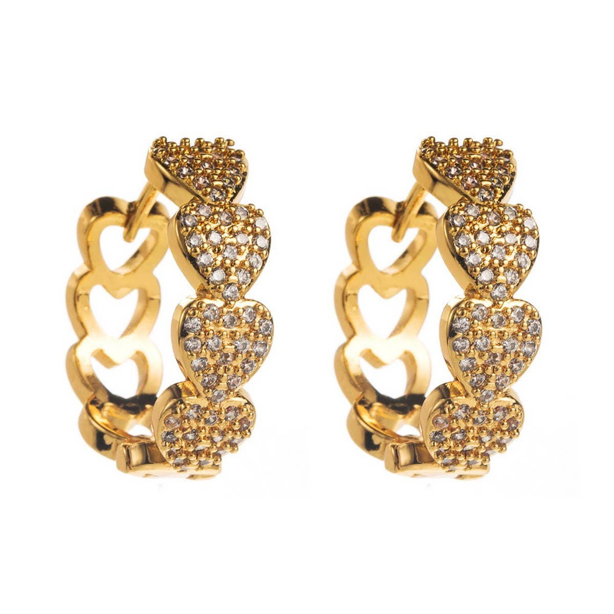 Geometric  Gold-Plated Hoop Earrings Elegant Style