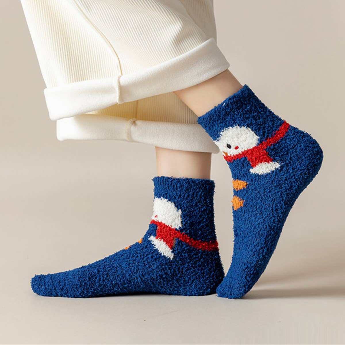 WOMEN CHRISTMAS WARM CORAL VELVET SOCKS