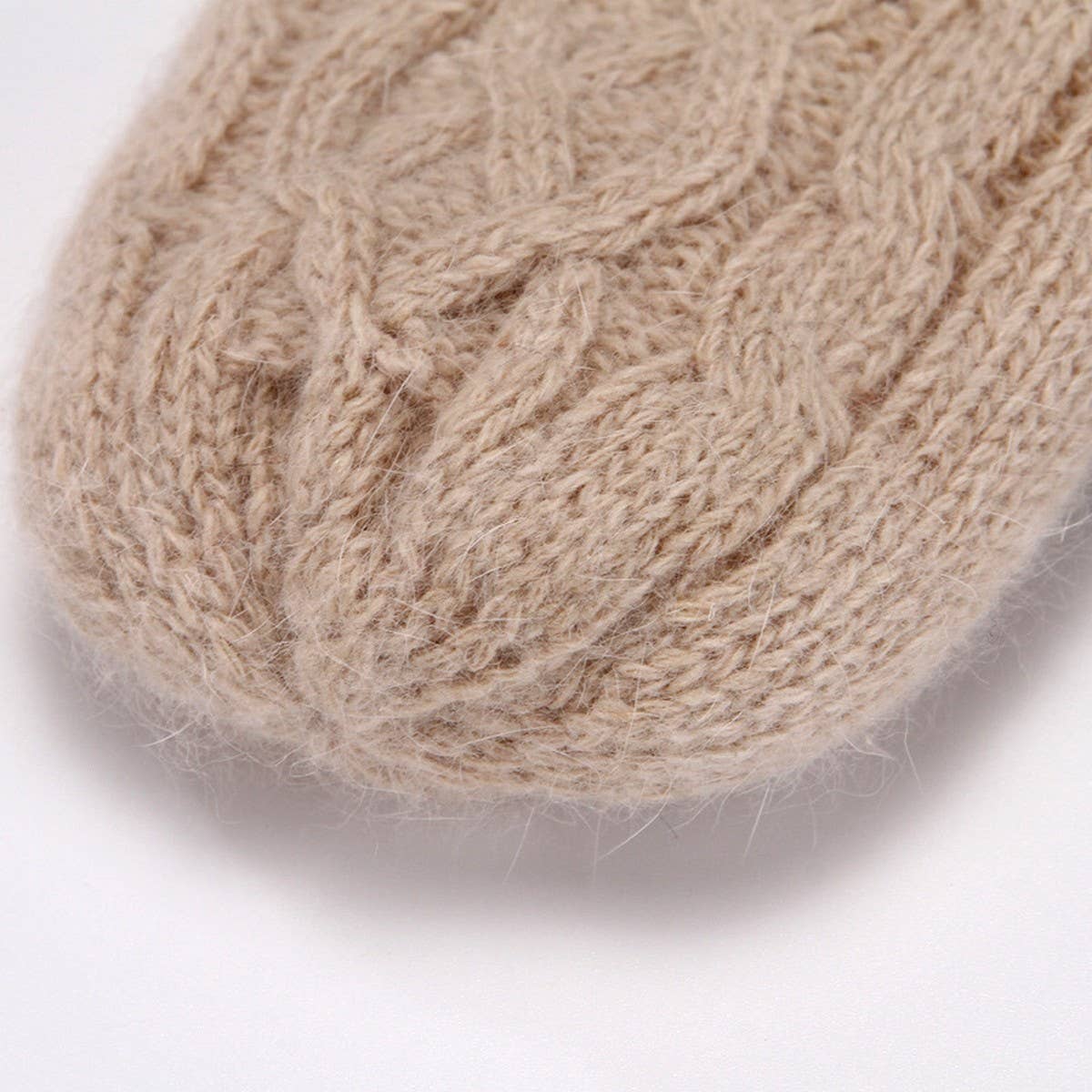 WINTER RABBIT FUR KNITTED PLUSH THICK GLOVES_CWAG0262