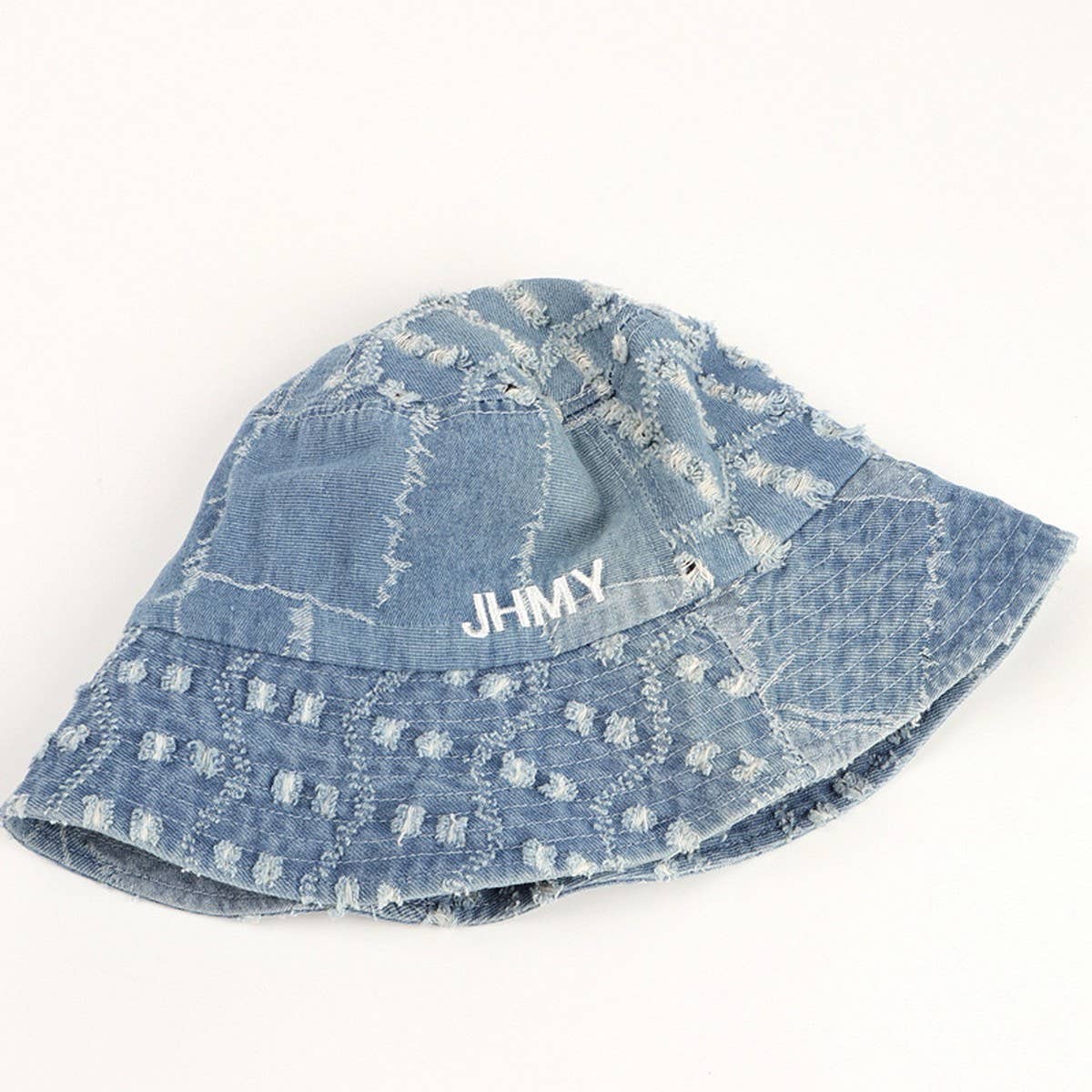 CWAH1514_VINTAGE LETTERING EMBROIDERED DENIM BUCKET HAT