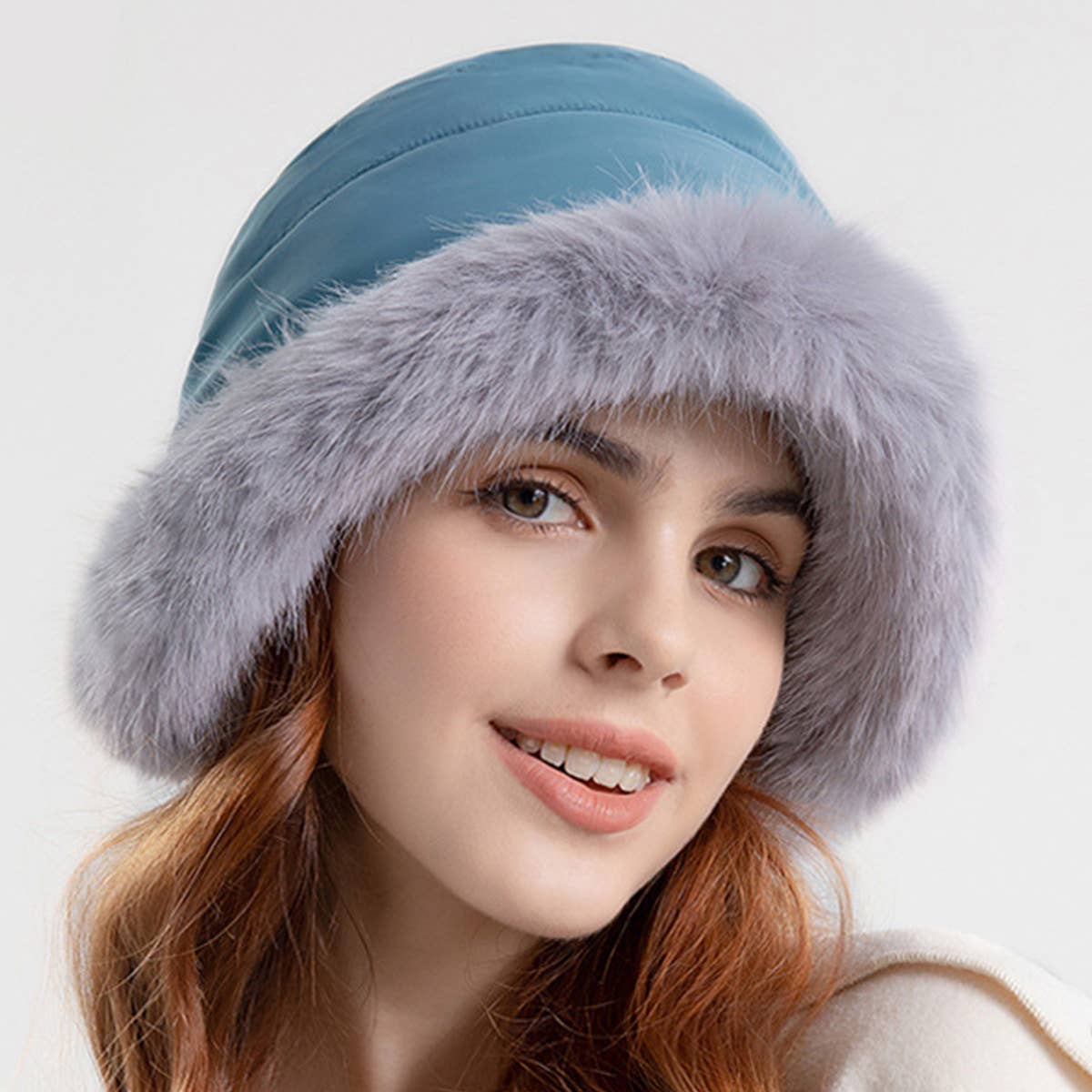 WOMEN WINTER FASHION PLUSH BUCKET HAT_CWAH0562
