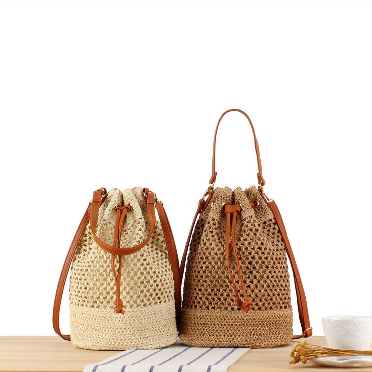 FASHION CROSSBODY BUCKET WOVEN BAG_CWAB2106