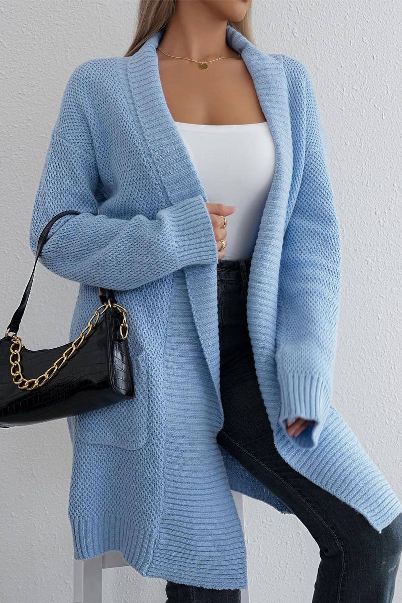 CWOCAL1586_LOOSE LAPEL LONG CARDIGAN SWEATER COAT