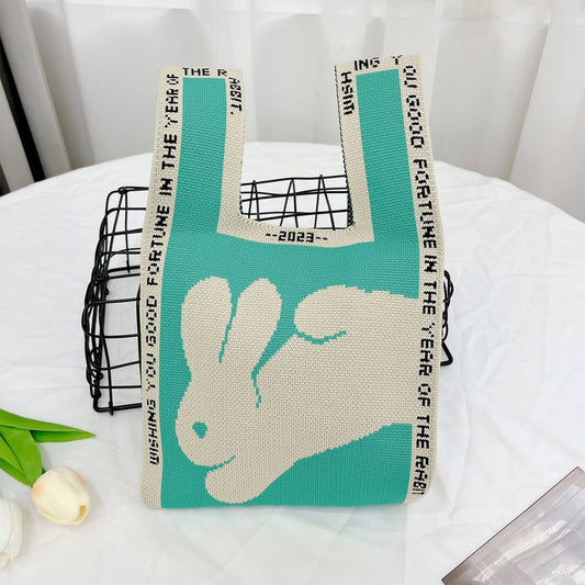 CWMM10404_KOREAN STYLE KNIT TOTE BAG FOR WOMEN