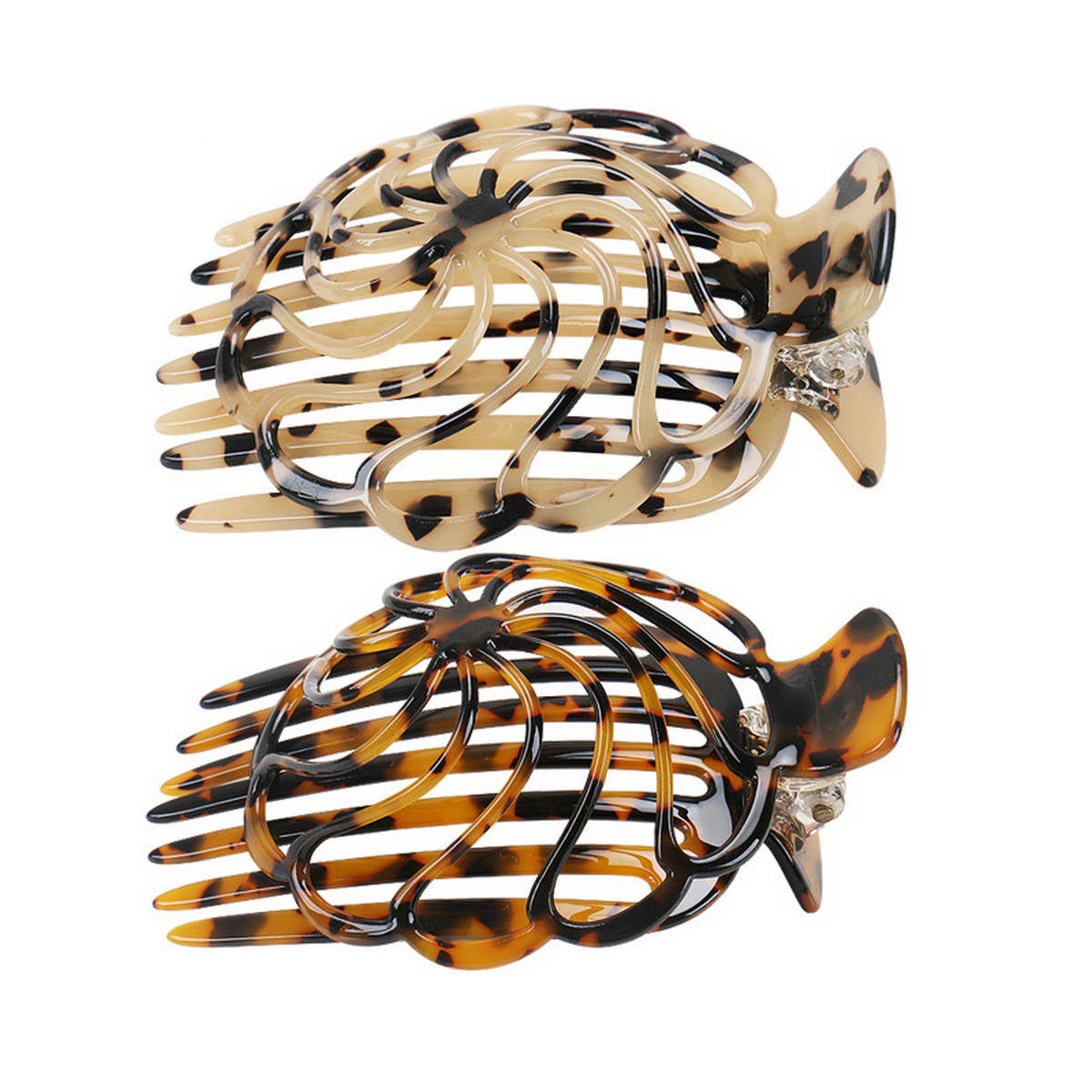 ROSE DOME COMB CLIP ACETATE HAIRPIN