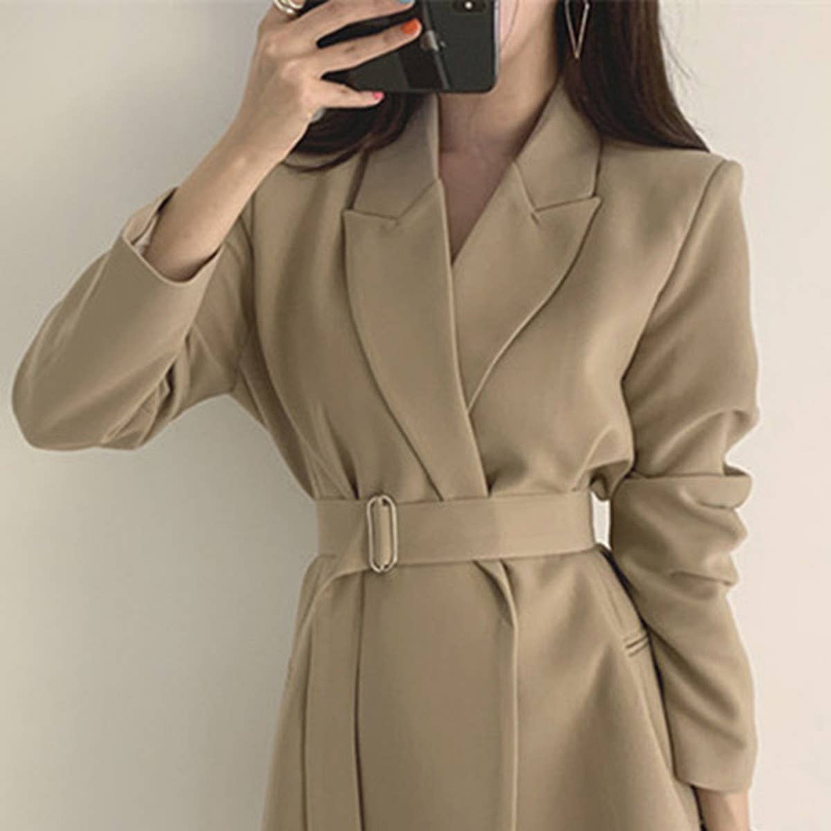 Vintage belted casual blazer