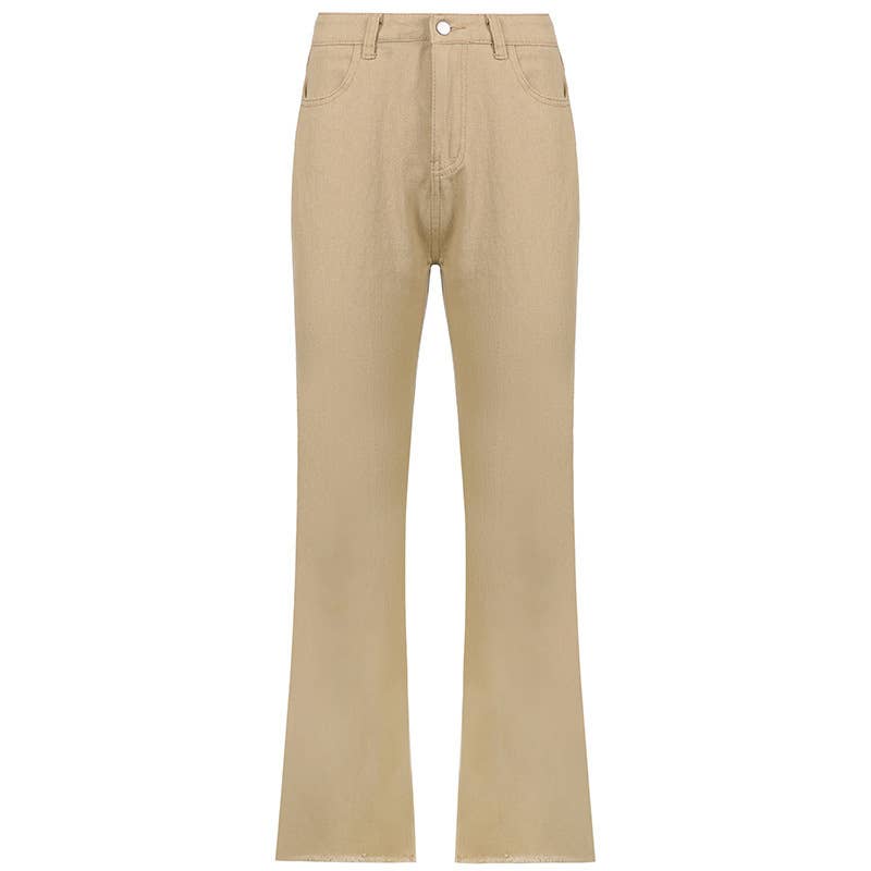 Hang down feel of tall waist straight leg pants
