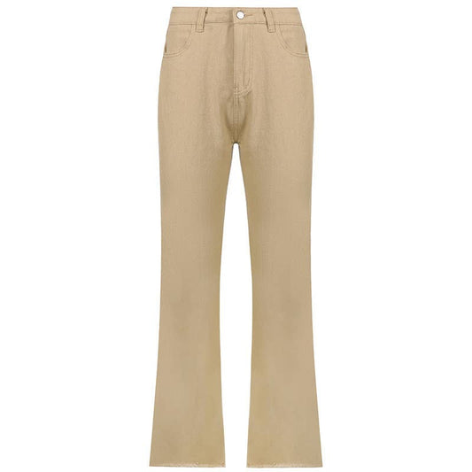 Hang down feel of tall waist straight leg pants