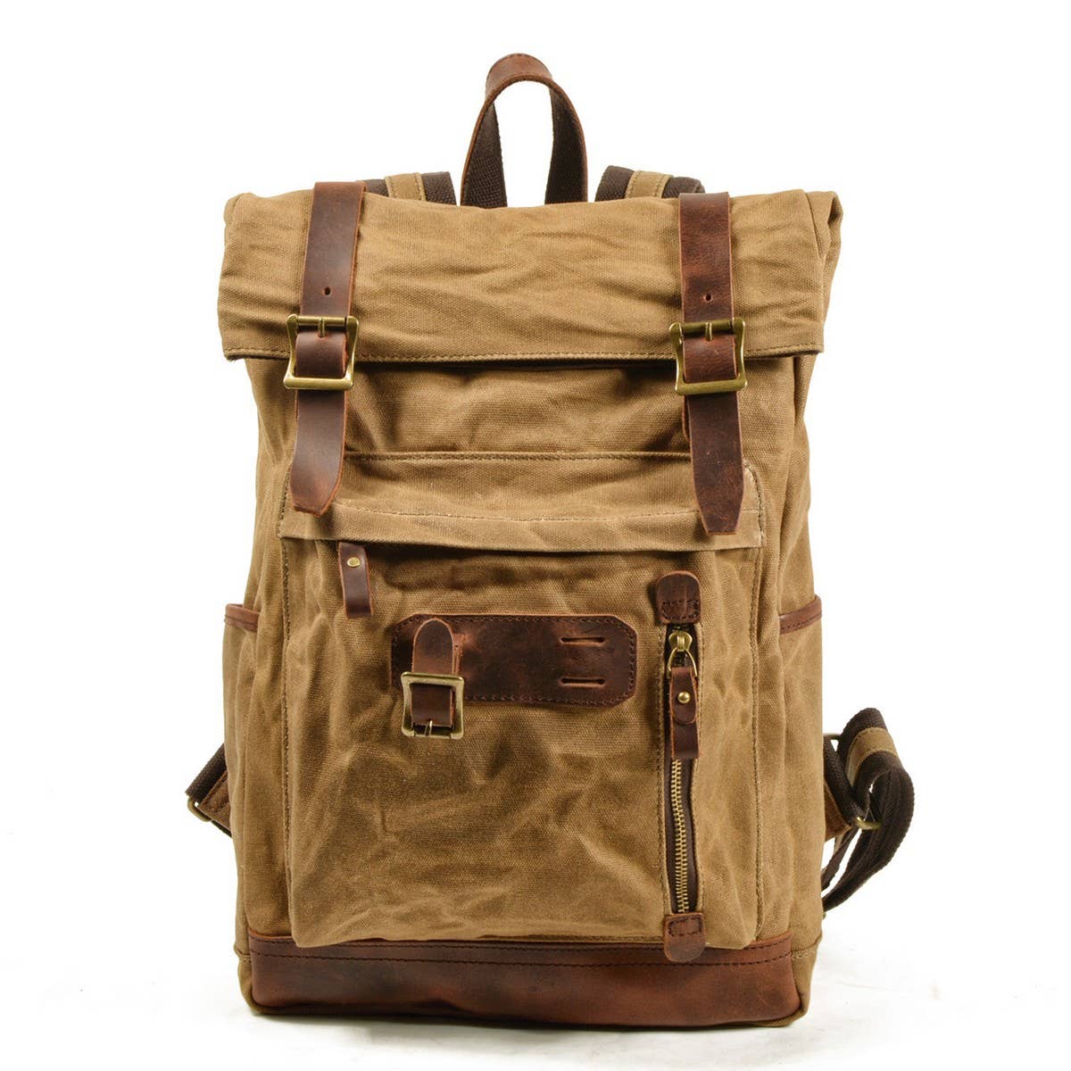 Motorcycle Style Canvas Tactical Backpack_CWAB5537
