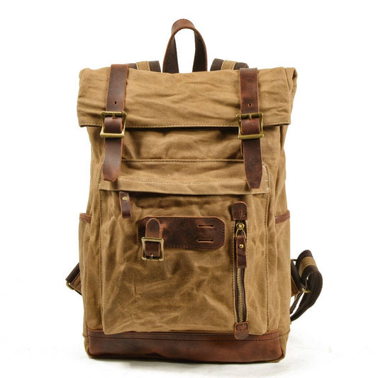 Motorcycle Style Canvas Tactical Backpack_CWAB5537