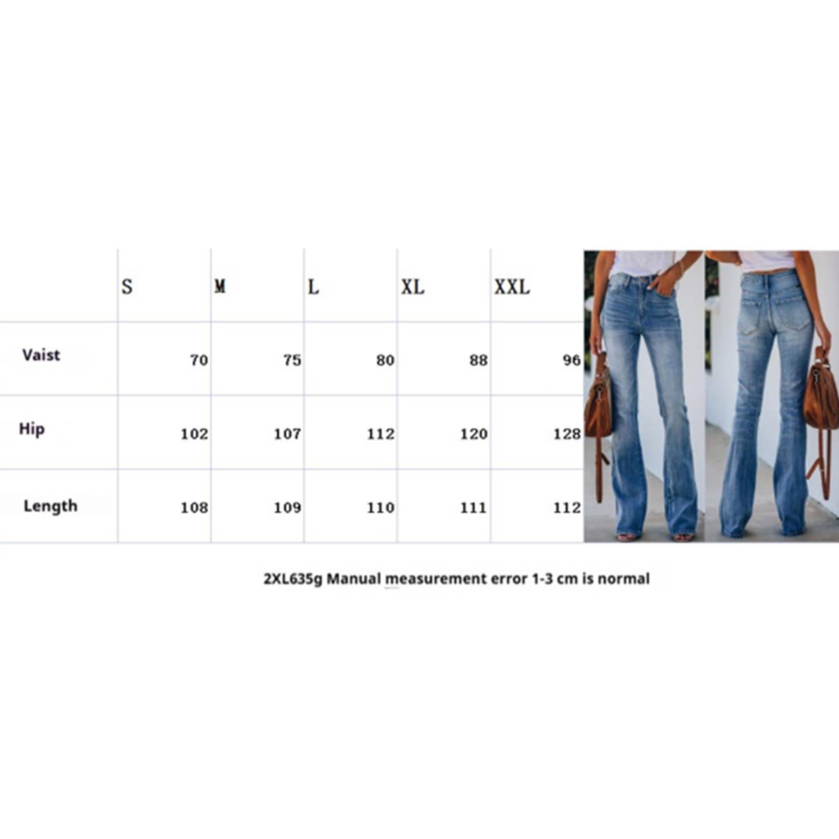 Mid Rise Flare Jeans ? Washed Slim Fit Denim