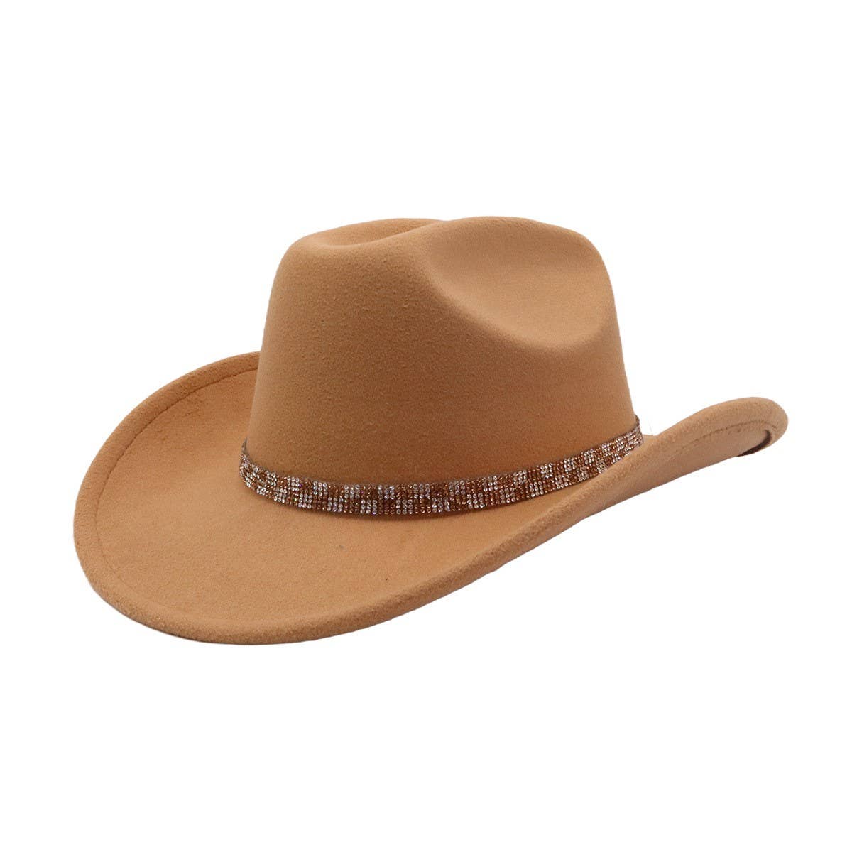 Unisex Ethnic Wool Fedora Cowboy Jazz Hat_CWAH04413