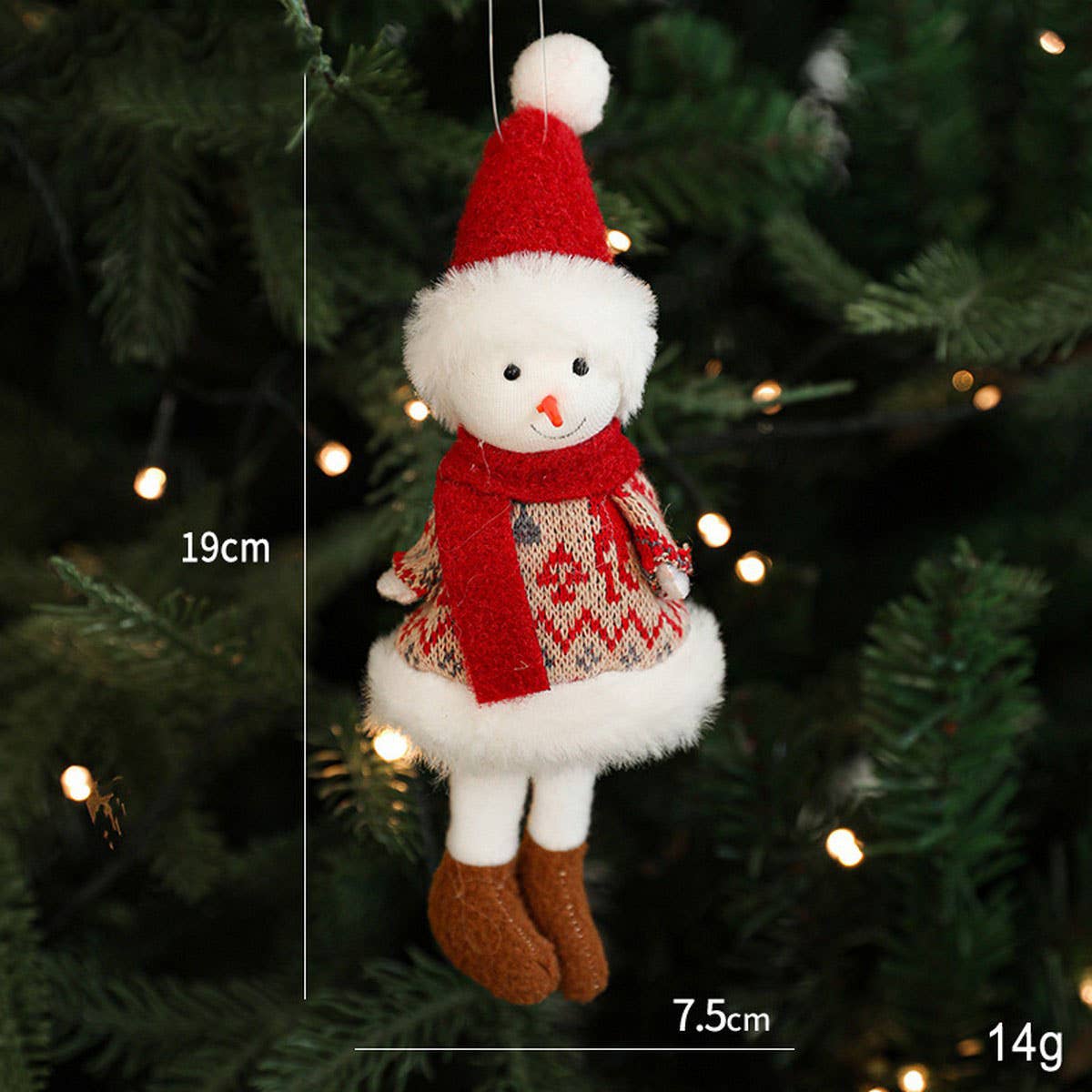 Plush Xmas Snowman Tree Hanging Ornament Decor_CWMM9674