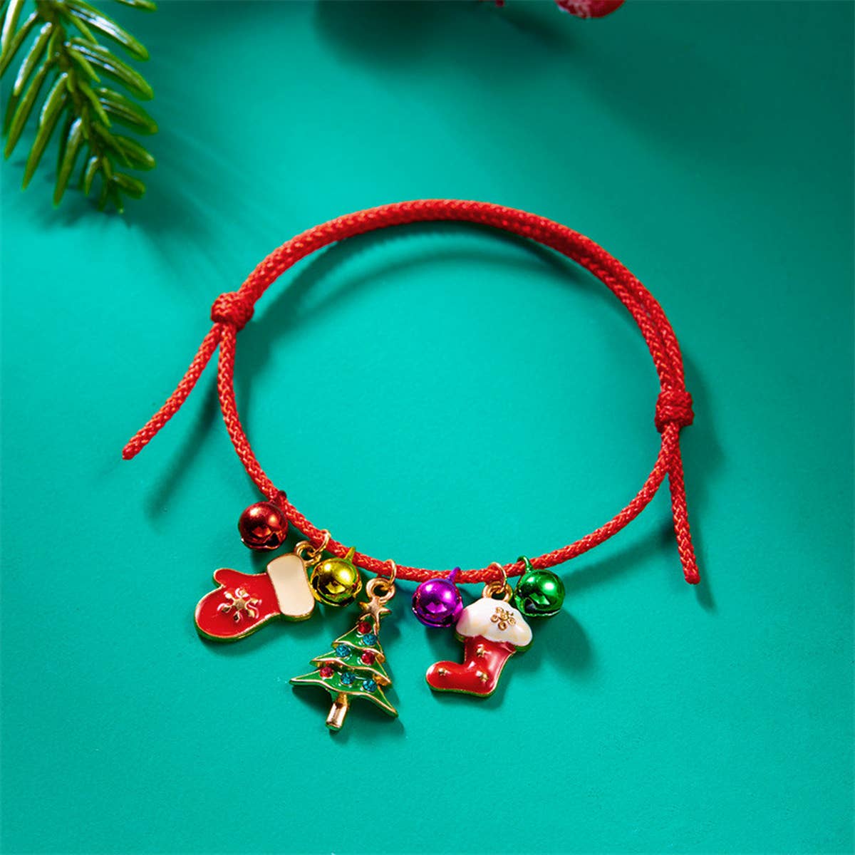 HANDMADE WOVEN CHRISTMAS TREE MOOSE BRACELET