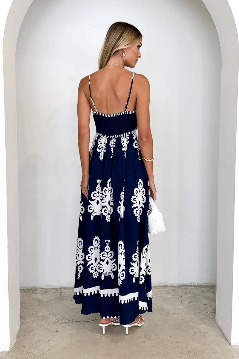 CWDHL1019_SUMMER NEW WAIST SUSPENDER DRESS