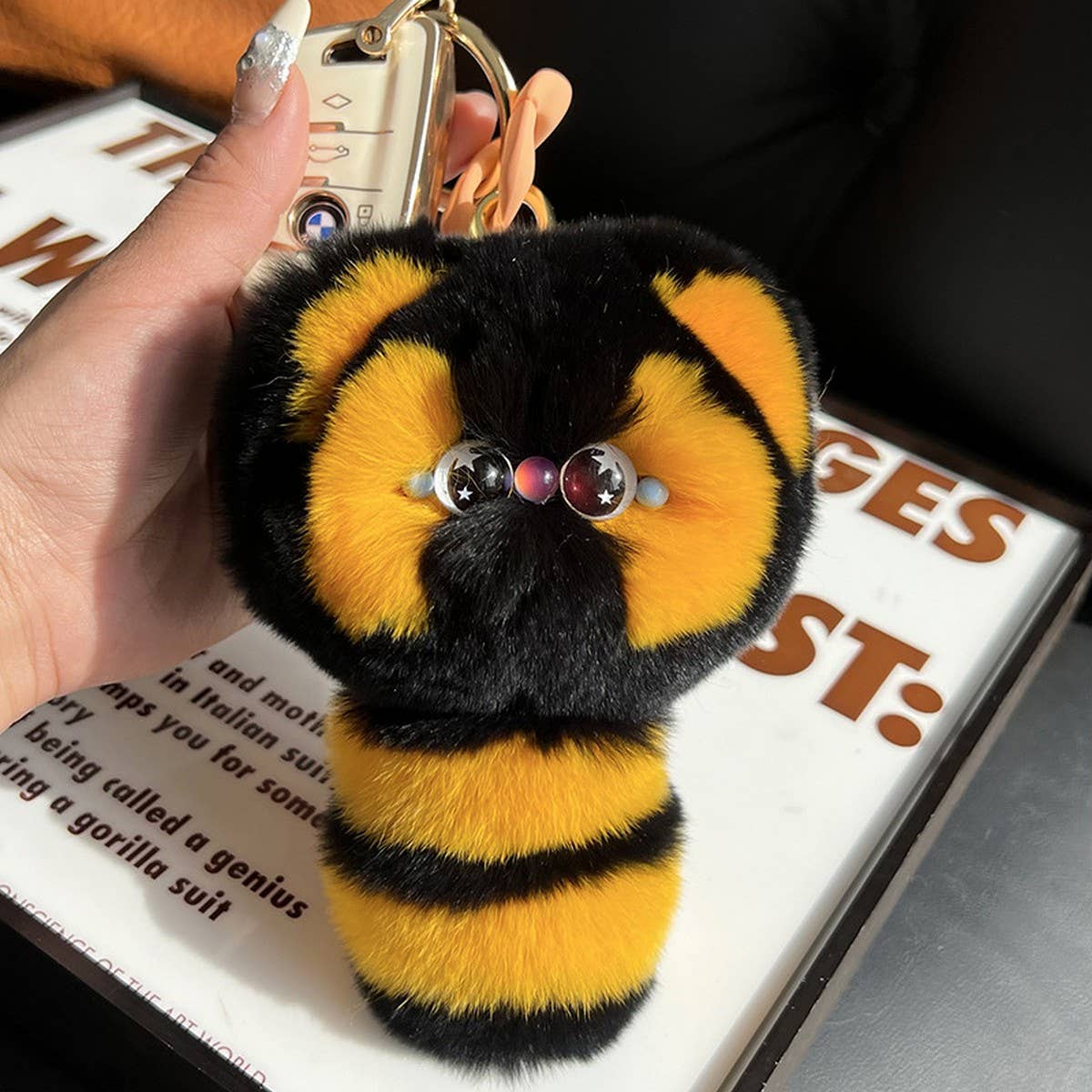 CUTE CHUBBY KITTEN CAR KEYCHAIN PLUSH PENDANT