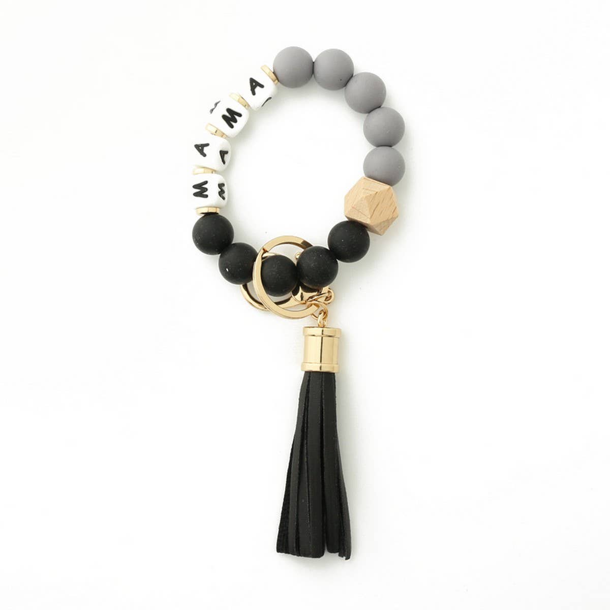 Silicone Bead Bracelet Keychain for Women