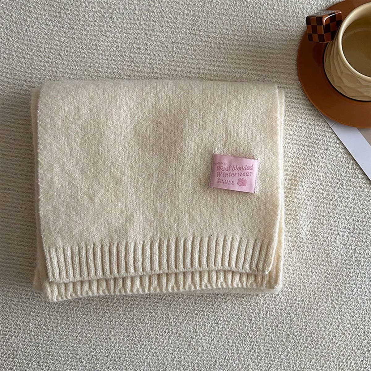 Solid Wool Blend Knit Scarf for Women ??Warmth_CWASC2284