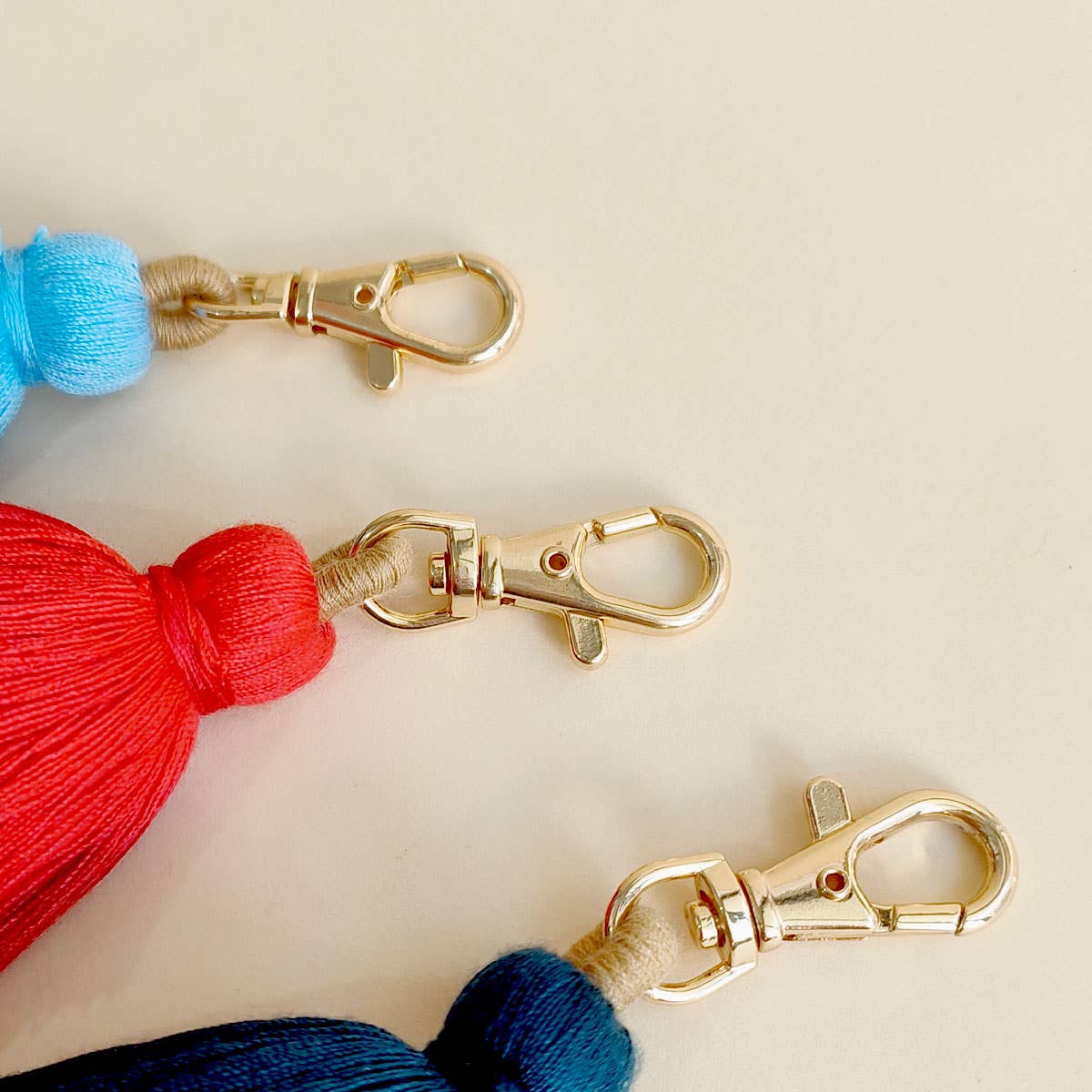 HANDMADE COTTON ROPE TASSEL KEYCHAIN
