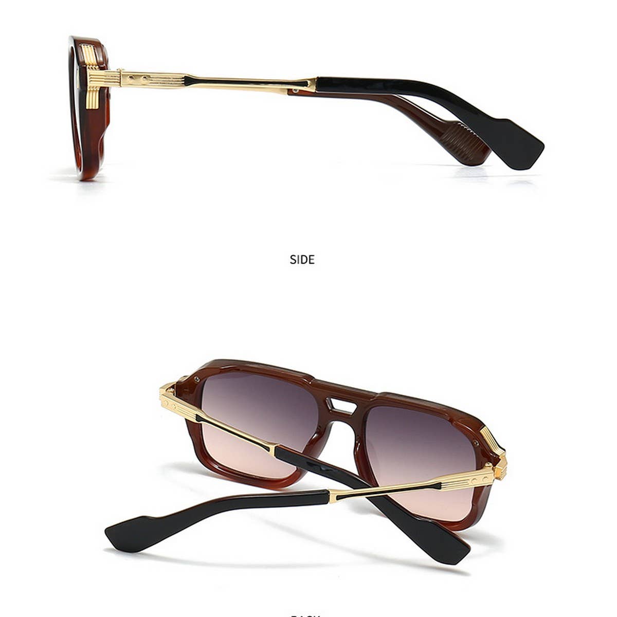 NEW RETRO DOUBLE BEAM SQUARE FRAME SUNGLASSES