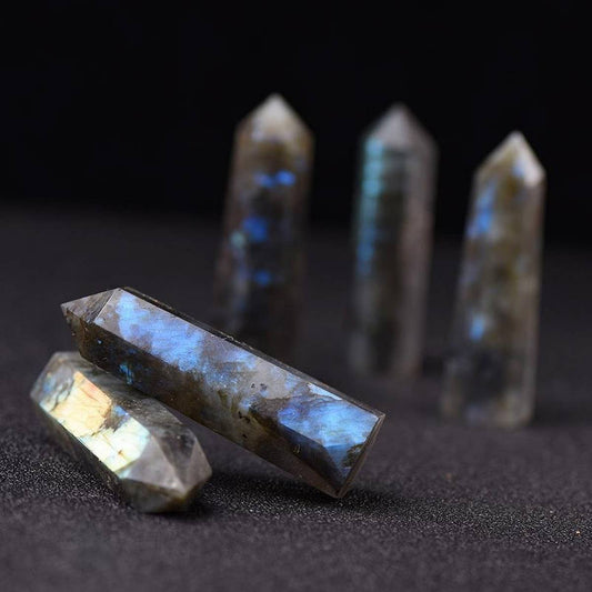 Moonstone Crystal Hex Facet Wand