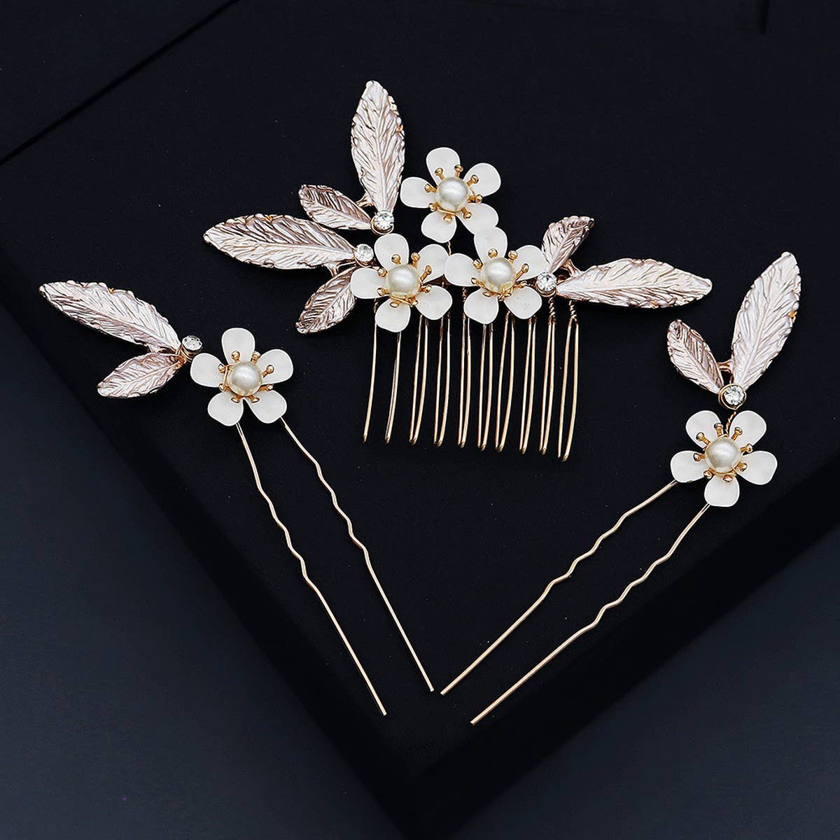 PEARL FLOWER BRIDAL HAIR ACCESSORIES SET_CWAHA2799