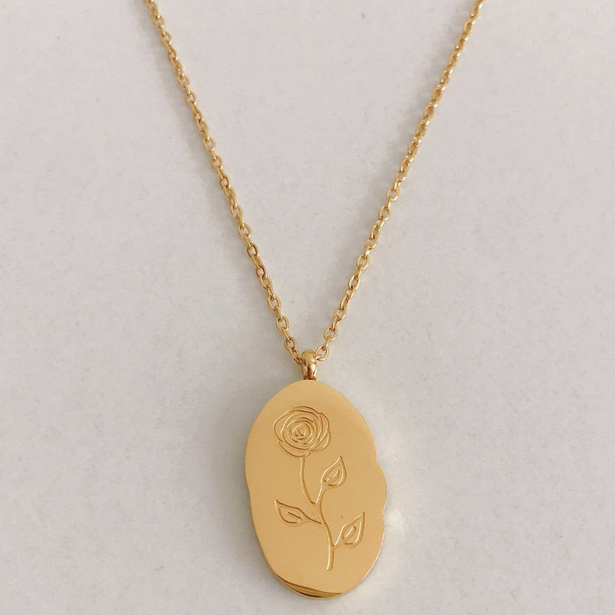 NEW STAINLESS STEEL DECEMBER FLOWER NECKLACE_CWMM3770