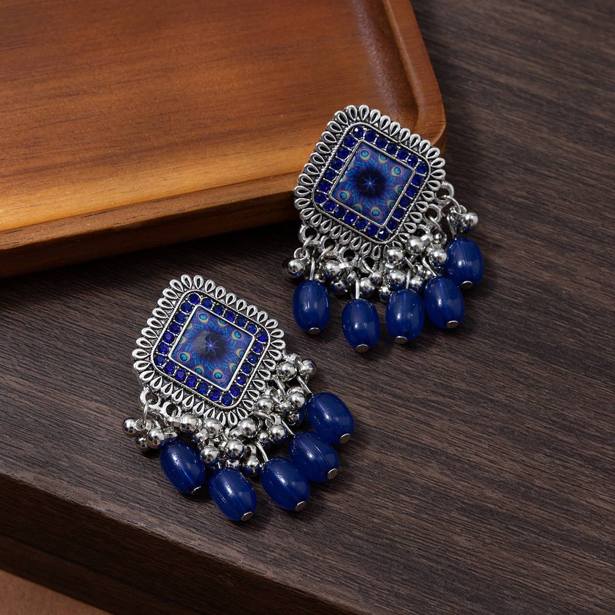 VINTAGE BELL TASSEL PENDANT EARRINGS