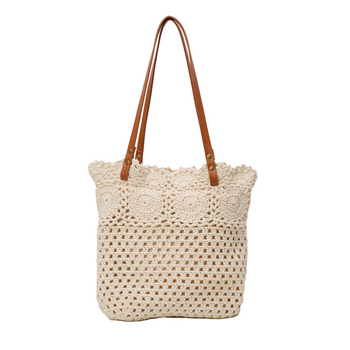 Hollowed-out large-capacity artistic woven bag