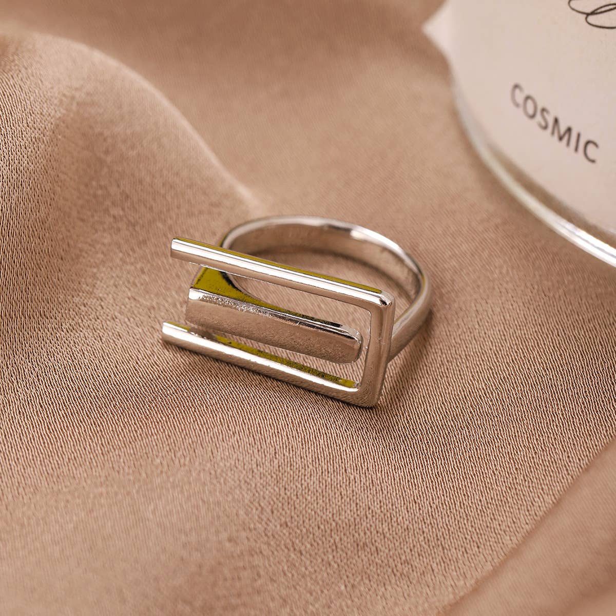 Fashion personality Open adjustable rectangular ring