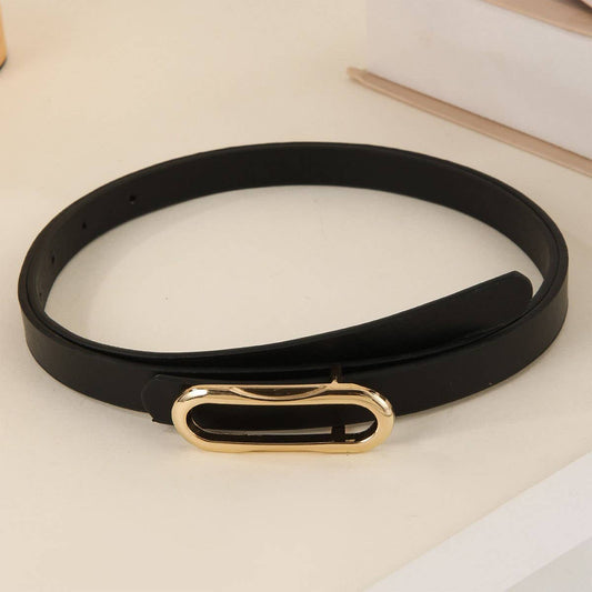 Oval buckle Korean style retro thin waist belt