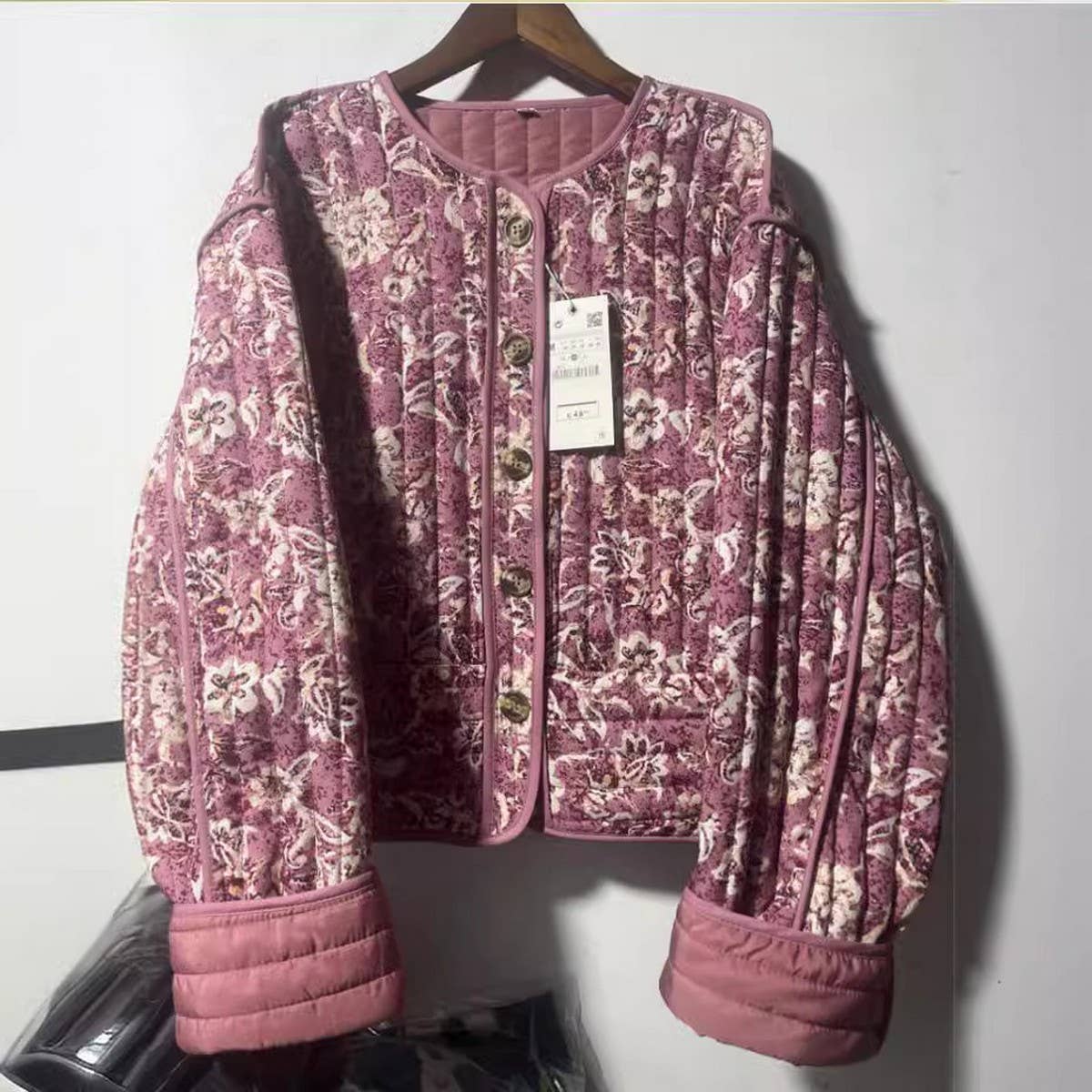 WINE VINTAGE STYLE QUILTED JACKET
