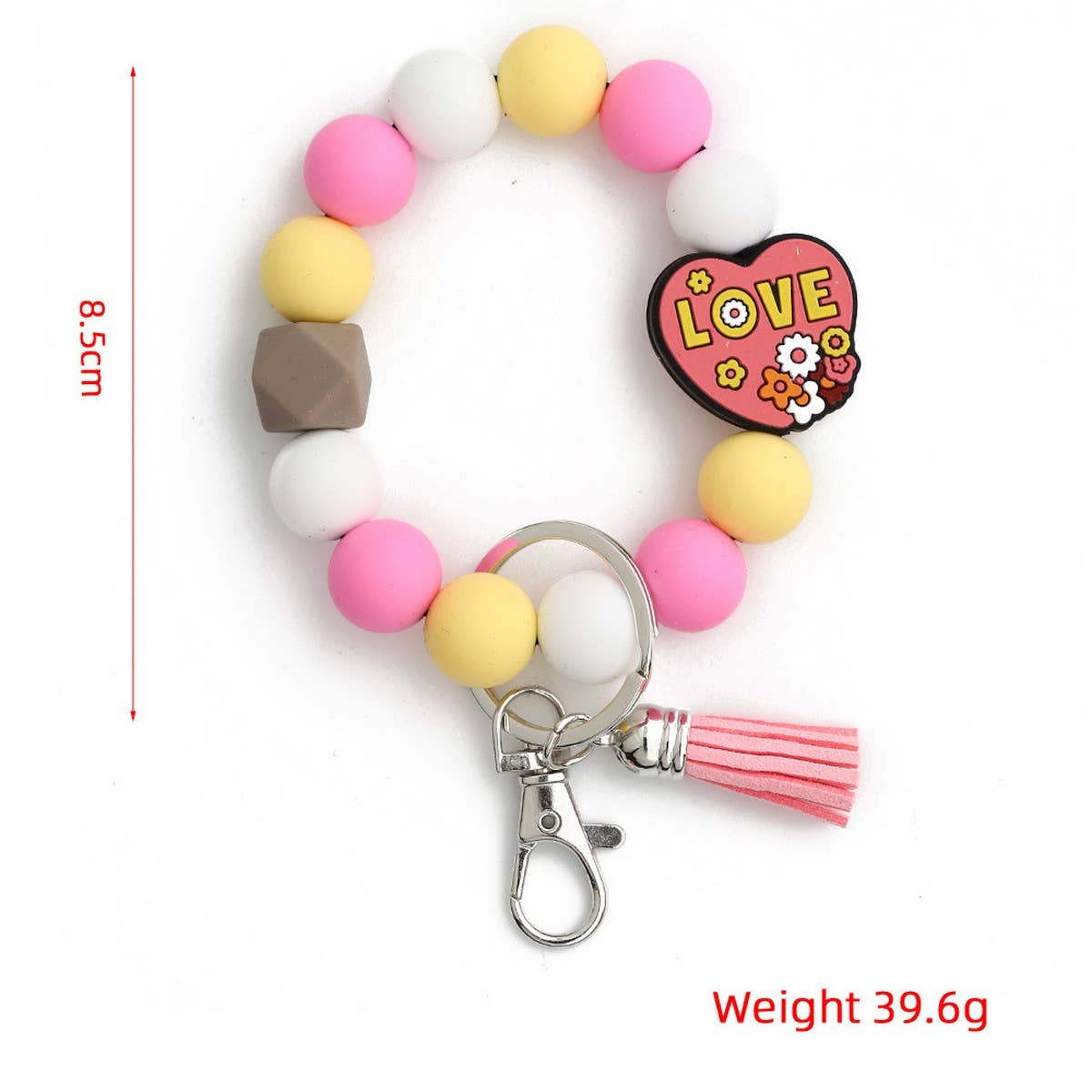 Cartoon Animal Keychain with Silicone Bead Bracelet_CWMM6878